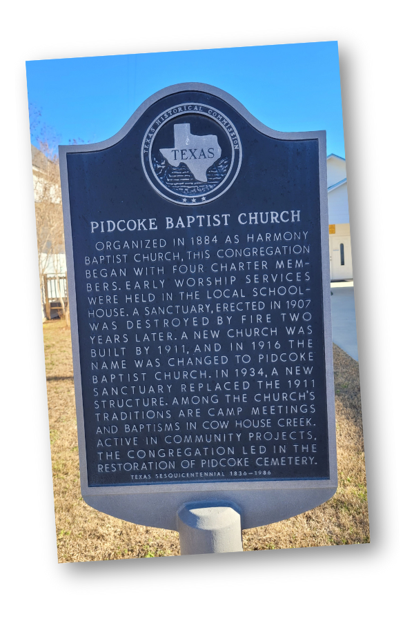 Pidcoke Baptist Church Historical Marker Pidcoke Baptist Church Historical Marker
